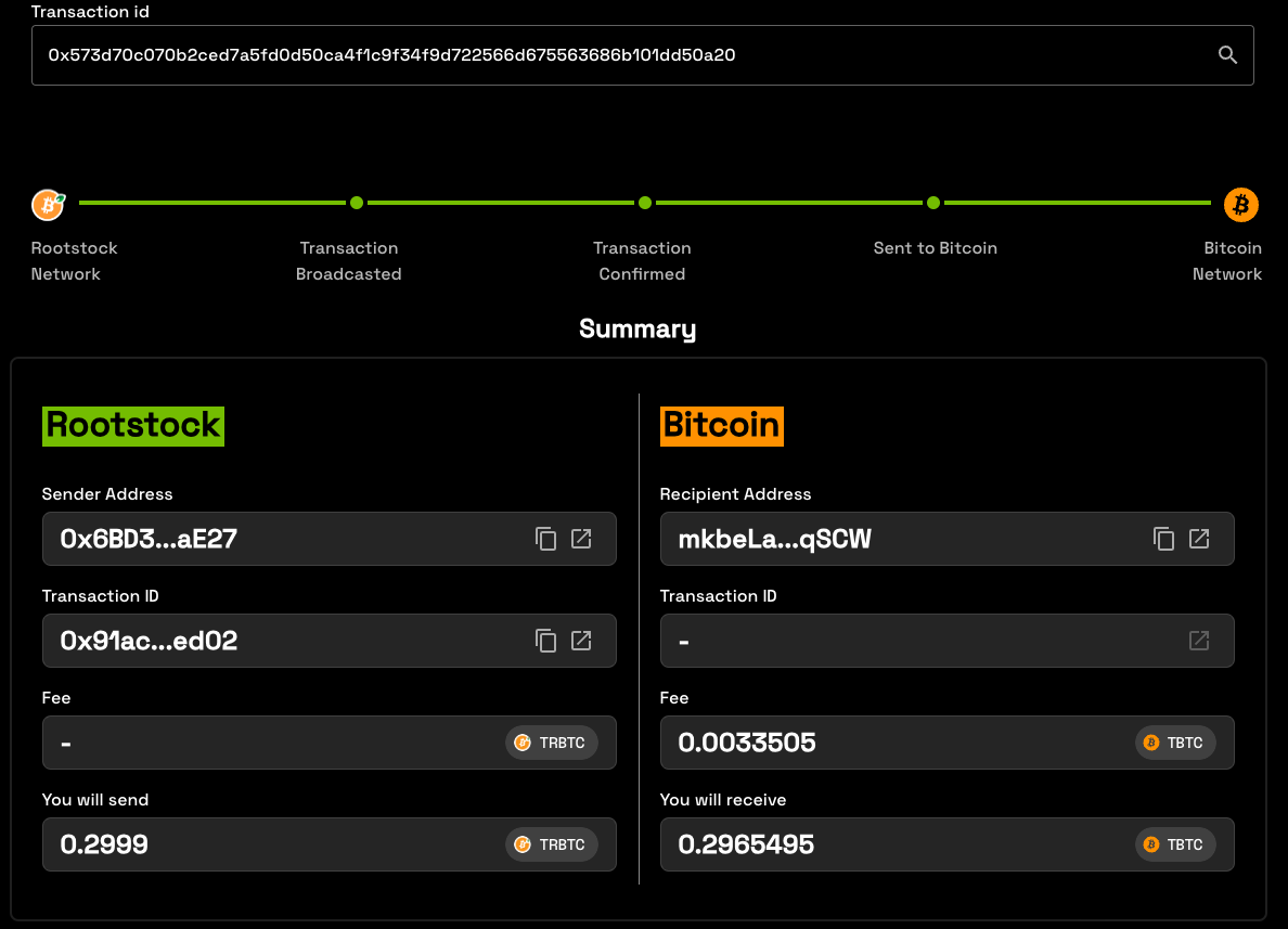 Transaction status update